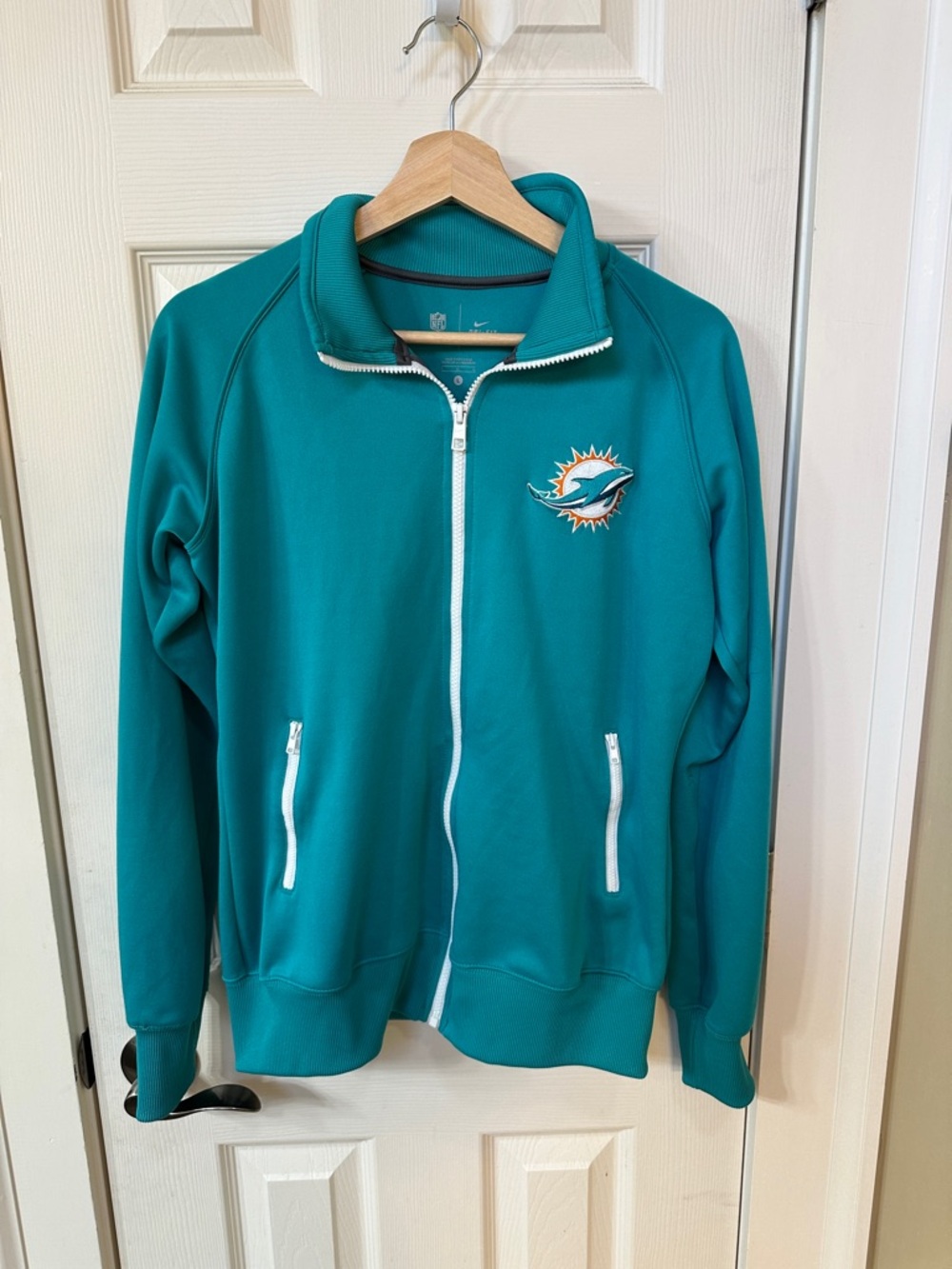 Nike Dri-Fir Women’s Miami Dolphins Zip Up Jacket Full Zip NFL Football Large
